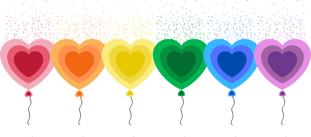 LGBTQ Rainbow Heart Balloons