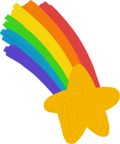 Cute Painterly Pride LGBT Rainbow Shooting Star