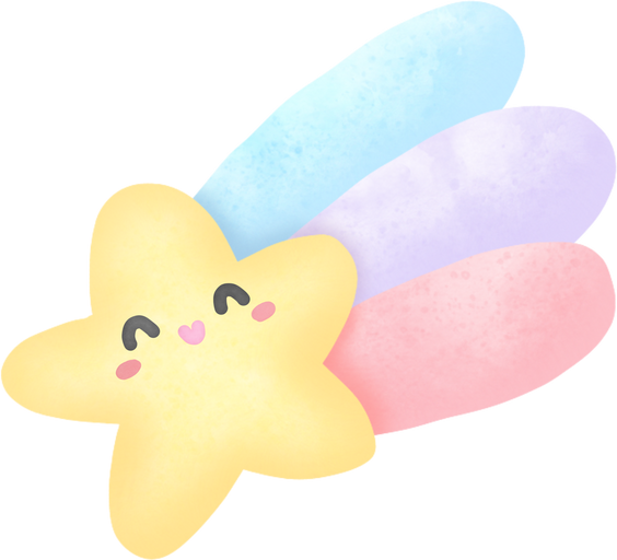 Pastel Star with Rainbow